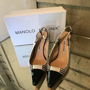 Manolo Blahnik Harlow Slingbacks in Charlo Pattern